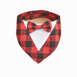 High-end and textured Wedding Suit Dog Bandana-Plaid 
