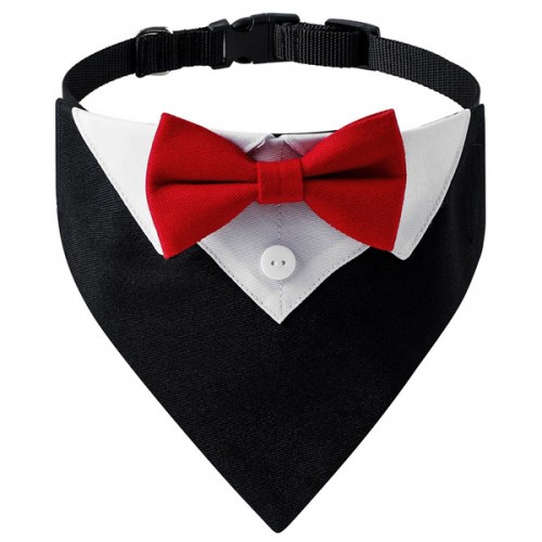Wedding Dog Collar Bandana-Bow Tie