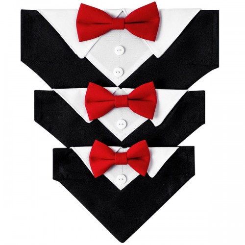 Wedding Dog Collar Bandana-Bow Tie