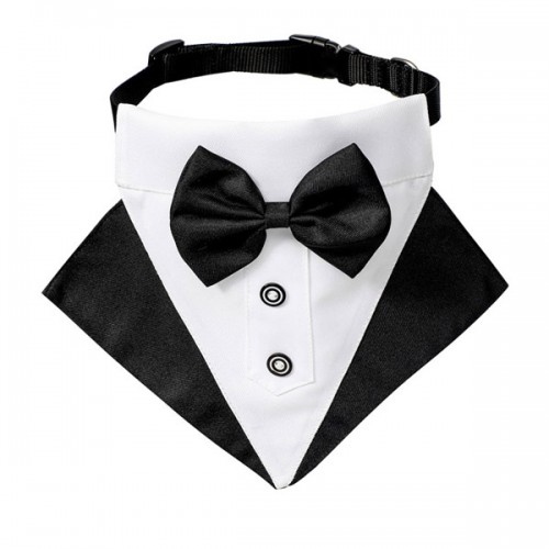 Wedding Dog Collar Bandana with Bow Tie, Costume For Photo Prop, and Party Decor
