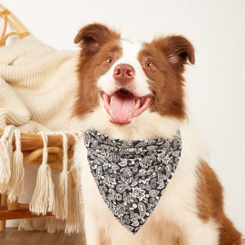 100% Cotton Cashew Flower Print Dog Bandanas 