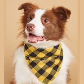Cotton plaid Dog Scarf Dog Accessories 