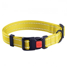 Reflective Dog Collar With A Quick Release Safety Clasp 