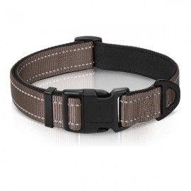 Adjustable Neoprene Dog Collar With Metal Delta Shape Ring 